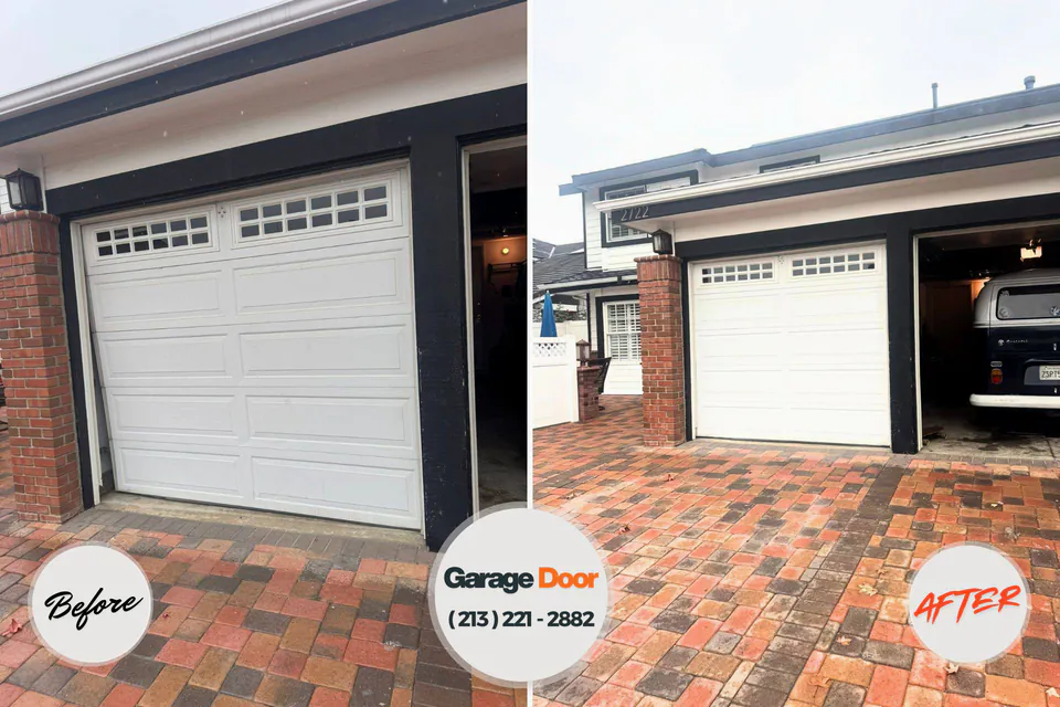 Before and after: garage door repair Rural Hill, TN